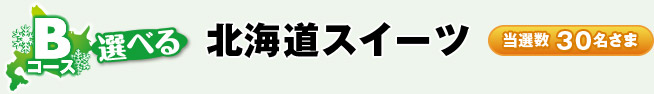 Bコース 選べる 北海道スイーツ 当選数30名さま