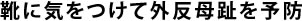 靴に気をつけて外反母趾を予防